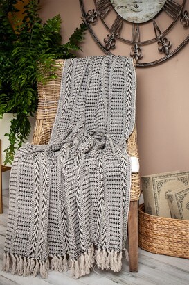 Parkland Collection Lily Transitional Blue 52" x 67" Woven Handloom Throw