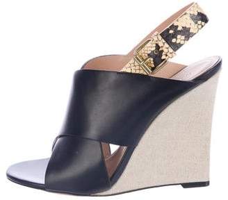 Celine Leather Wedge Sandals