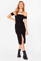 Thumbnail for your product : Nasty Gal Womens Off the Shoulder Button Front Midi Dress