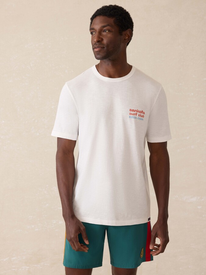 Faherty Surf Ghana Short Sleeve Flag Graphic Tee