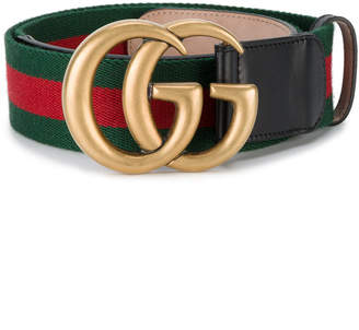 Gucci web double G buckle belt