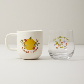 Indigo Pumpkin Spice Coffee Mug & Wine Glass Set