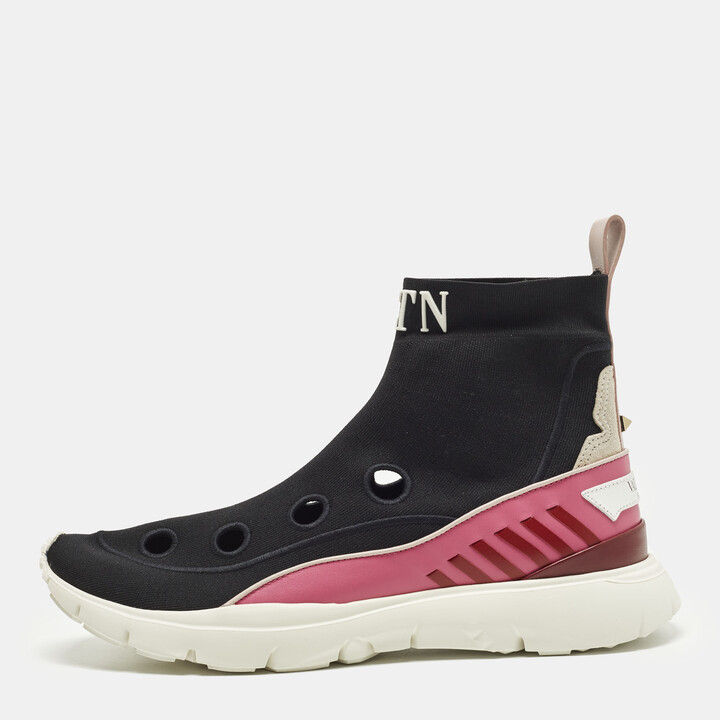 Valentino Heroes Size 41 Multicolor Fabric and Leather High Top Sneakers