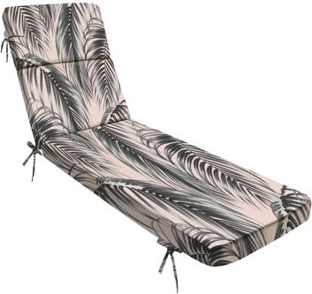 Outdoor Indoor 3'' Lounge Patio Cushion Tropical seamless floral palm leaves monochrome leaf jungle Water-Resistant Chaise Lounge Cushion for Chair P