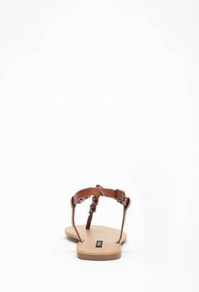 Forever 21 Chained Faux Leather T-Strap Sandals
