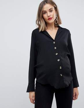 New Look Maternity long sleeve shirt in black