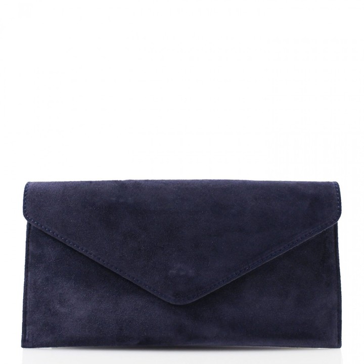 navy suede evening bag