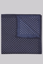 Thumbnail for your product : Moss Bros Premium Navy Border Spot Silk Pocket Square