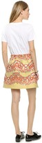 Thumbnail for your product : RED Valentino V Neck Jersey and Lace Brocade Dress