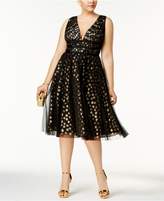Thumbnail for your product : Adrianna Papell Plus Size Metallic-Print Fit and Flare Dress