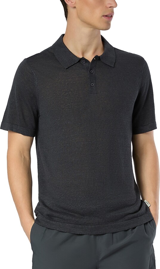 Onia Linen Sweater Polo Shirt