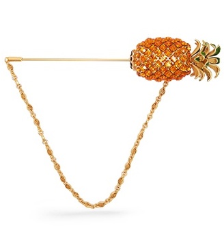 Dolce & Gabbana Pineapple crystal-embellished brooch