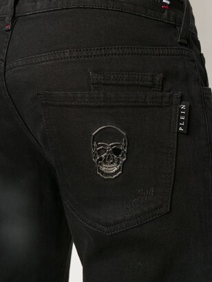 Philipp Plein Skull-Embellished Straight-Leg Jeans