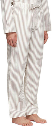 Tekla Off-White & Brown Organic Cotton Pyjama Pants