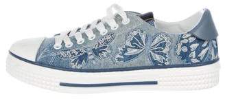 Valentino Denim Butterfly Sneakers