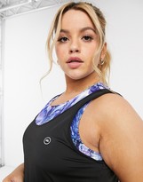 Thumbnail for your product : Simply Be active double layer singlet in marble print