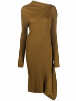 Thumbnail for your product : Marques Almeida Asymmetric Ribbed-Knit Draped Dress