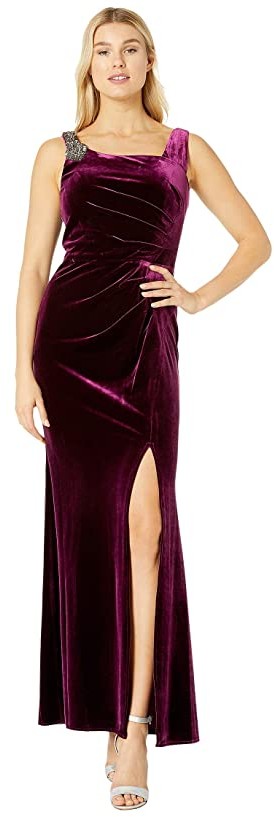 plum velvet dress