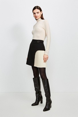 Karen Millen Buckle Detail Pleated Mini Skirt