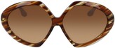 Thumbnail for your product : Victoria Beckham 64mm Gradient Oversize Guilloche Geometric Sunglasses