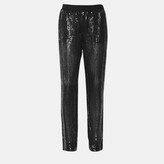 Black Sequined Straight Fit Pants S 