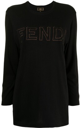 Fendi Pre-Owned embroidered logo long-sleeved T-shirt