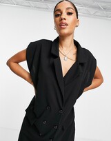 Thumbnail for your product : I SAW IT FIRST sleeveless blazer dress in black