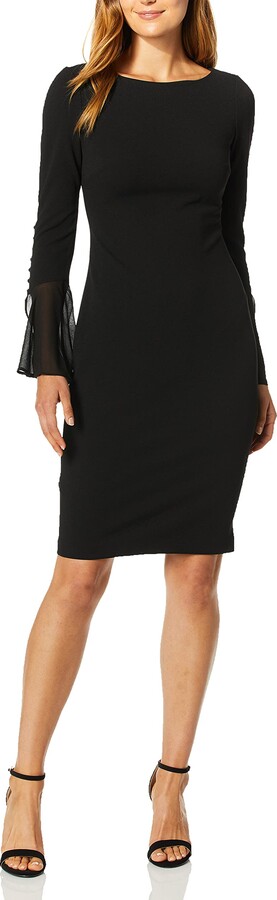 calvin klein black dress with bow