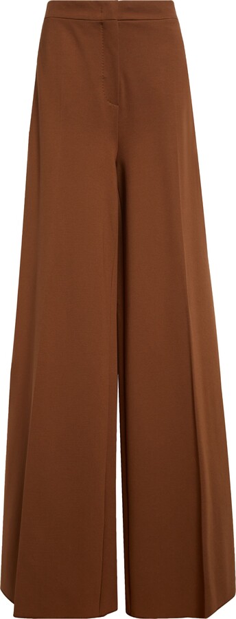 Max Mara Circolo High Waist Wide Leg Compact Jersey Trousers