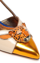 Thumbnail for your product : Dolce & Gabbana Appliqued Metallic And Patent-leather Slingback Pumps
