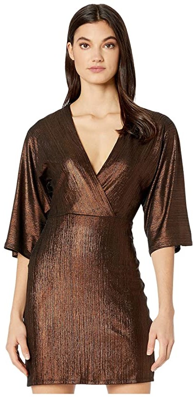 bcbg shimmer stripe knit gown