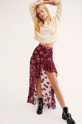 For Love & Lemons Sophie Velvet Floral Skirt