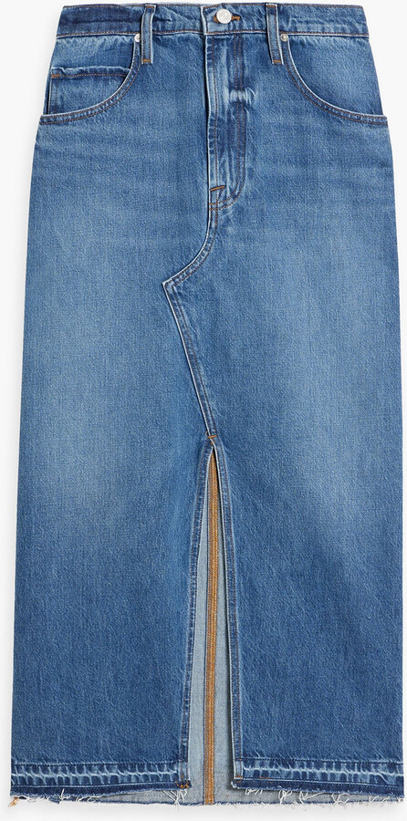 Frame The Midaxi denim midi skirt