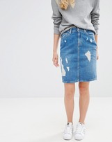 Thumbnail for your product : Pepe Jeans Penny Ripped Denim Pencil Skirt
