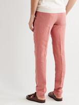 Thumbnail for your product : Boglioli Slim-Fit Linen Suit Trousers - Men - Pink