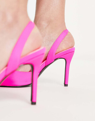 Lost Ink Carlita Nude Shine Block Heel Court Shoes - ShopStyle