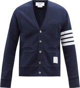 Thumbnail for your product : Thom Browne Four-bar Intarsia Cotton Cardigan