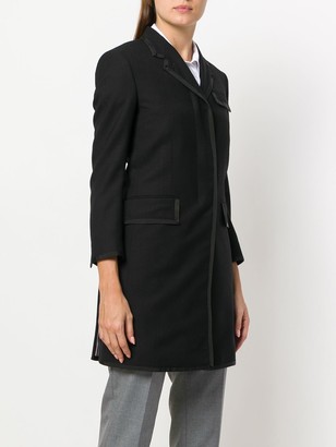 Thom Browne grosgrain tipping Chesterfield coat
