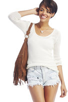 Thumbnail for your product : Wet Seal Shredded Back Long-Sleeve Sweater