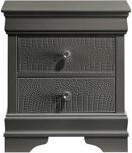 Latitude Run Modern Style 2-Drawer Night Stand Made With Wood In Metallic Gray
