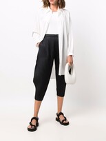 Thumbnail for your product : Pleats Please Issey Miyake Cropped Plisse-Effect Trousers