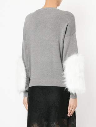 GUILD PRIME faux fur patch sweater