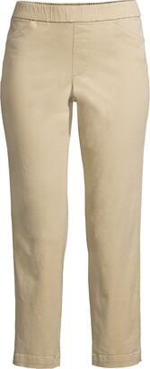 Lands' End Women's Plus Size Mid Rise Pull On Knockabout Chino Crop Pants