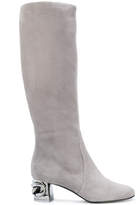 Casadei metallic heel under-the-knee boots