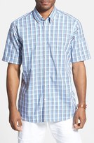 Thumbnail for your product : Cutter & Buck 'Cameron' Classic Fit Short Sleeve Check Poplin Sport Shirt (Big & Tall)