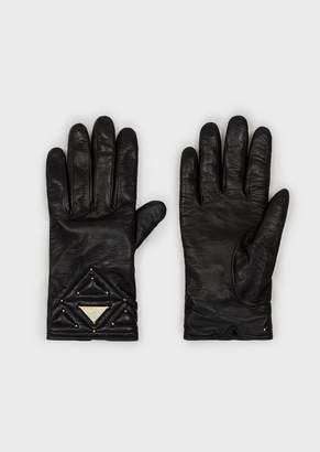 Emporio Armani Sheepskin Gloves With Studs