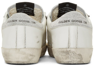 Golden Goose SSENSE Exclusive White Glitter Superstar Sneakers