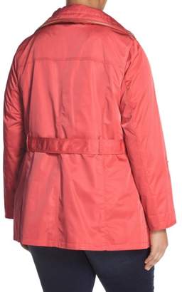 Ellen Tracy Plus Size Women's Short Techno Trench Coat