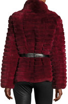 Thumbnail for your product : Gorski Reversible Down & Fur Belted Puffer Coat, Wine