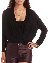 Thumbnail for your product : Charlotte Russe Oversized Sheer Draped Wrap Top